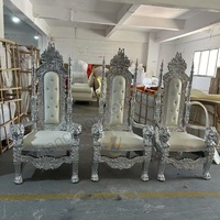 Chaises de trône royales de luxe dorées et blanches à dossier haut de qualité supérieure pour le roi et la reine, chaise de mariage pour le marié et la mariée