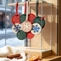 Ornement de Noël personnalisé en cuir PU, breloque ronde flocon de neige, breloque suspendue, Joyeux Noël, décoration de Noël pour les fêtes