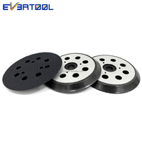 EVERTOOL Plaque de support en aluminium pour ponceuse orbitale 125 mm, patin de ponçage auto-agrippant à fixation rapide avec 8 trous