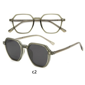 Gafas de Sol con Clip Magnético 2503 CP, Montura Irregular, Gafas 2 en 1 con Clip Magnético, Lentes de Celulosa <span class=keywords><strong>Propi</strong></span>, Juego de Gafas de Doble Uso para Exteriores - Product Image 3
