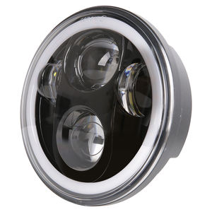 Faros Redondos para Motocicleta, Homologados por ECE, Repuestos para Motocicleta, Faro LED de 5 3/4 Pulgadas (5.75) con <span class=keywords><strong>Halo</strong></span> Blanco - Product Image 3