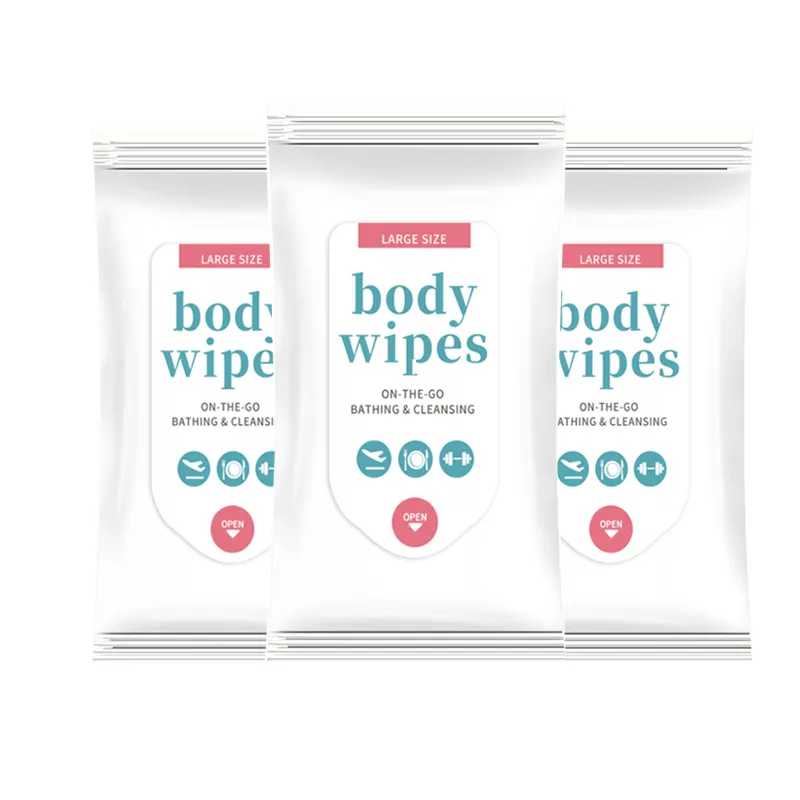 Quick Delivery On-the-go 5 Sheets Disposable Wipes Large Size Rinse Free Body Wipes For Adults