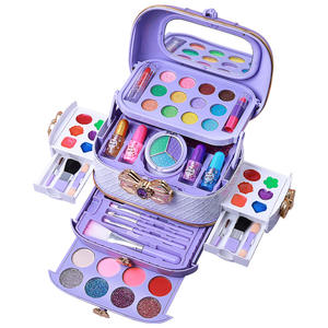 2024 meilleure vente enfants Kits de maquillage <span class=keywords><strong>fille</strong></span> semblant Kits de maquillage jouer maison jouet <span class=keywords><strong>valise</strong></span> avec ensemble de maquillage bricolage Kits de cosmétiques - Product Image 1