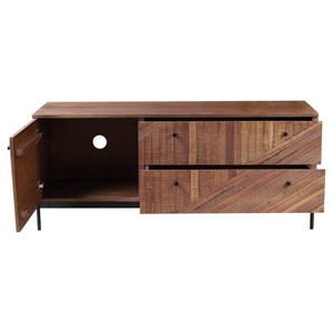 Mueble de TV de estilo vintage para sala de estar en madera maciza con arte cuidadosamente tallado y estructura de almacenamiento duradera. - Product Image 3