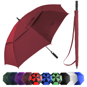 Parapluies de golf de couleur unie / entièrement sublimés, grands parapluies de golf coupe-vent anti-UV, possibilité de personnaliser le logo et la pochette avec sangle. - Product Image 1