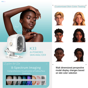 เครื่องวิเคราะห์ผิวด้วยโคมไฟไม้ K33เครื่องวิเคราะห์ผิว Ai เครื่องวิเคราะห์ผิวหน้า3D 19ภาษา - Product Image 3