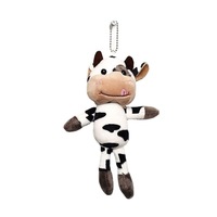 Coolbaby Porte-clés en peluche personnalisable fait main au crochet, jouet vache lesté, mignon, en coton, jouet animal, poupée douce, porte-clés Kawaii