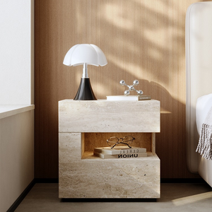 Chevets flottants naturelistes avec <span class=keywords><strong>lampe</strong></span> intelligente, 2 tiroirs, table de <span class=keywords><strong>chevet</strong></span> pour chambres à coucher, hôtels - Product Image 4