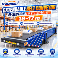 Convoyeur à bande extensible à 5 sections pour la manutention de colis lourds, de sacs et de matériaux en entrepôt et en quai logistique