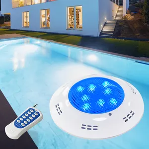 Lámpara subacuática montada en la pared IP68 redonda SMD 18W multicolor RGB AC12V Control remoto iluminación Led para piscina