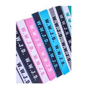 Personnalisé en usine W.W.J.D. Bracelet en tissu jacquard imprimé, réglable, élastique, promotionnel - Product Image 6
