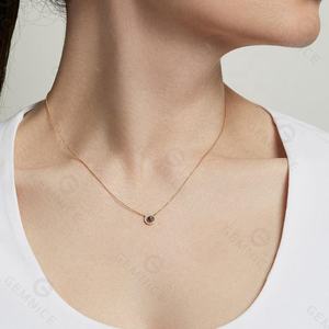 Gemnel Serling Silber 14 Karat vergoldet Zirkon Korund benutzer definierte Rubin Smaragd Saphir Münze Halskette für Frauen - Product Image 4