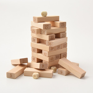 Giocattoli Montessori su misura 48 pezzi Tower Game accatastamento torre piccolo gioco di impilamento in legno città blocchi - Product Image 1