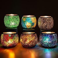 Glas kerzenhalter für Tee licht Romantisch gebeiztes Mosaik Tee licht Kerzenhalter Aroma therapie Kerze für Valentinstag Weihnachten