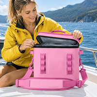 Sac isotherme souple en TPU imperméable rose, anti-fuite, pour plage, camping et pique-nique en extérieur