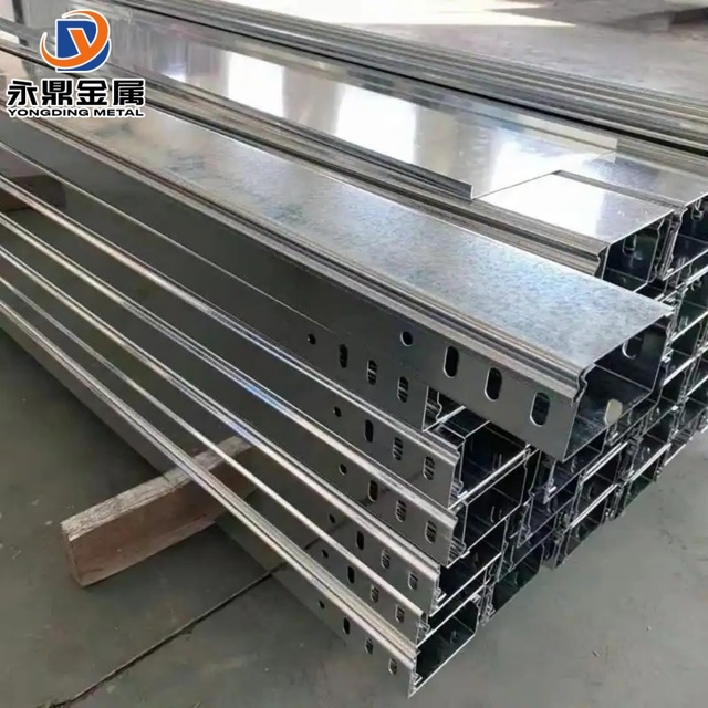 Carbon Steel Channel Tray Trough Cable Trunking System High Capacity Electrical Installation Corrosion Resistant Metal Structure