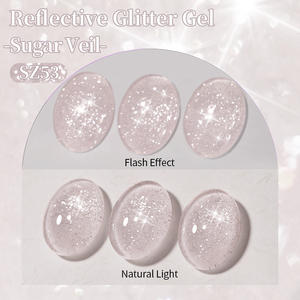 BORN PRETTY Esmalte de Uñas en Gel Rosa Claro Reflectante con Diamantes Disco, Color Gelatina Translúcido Brillante, Gel de Uñas con Destellos, Libre de HEMA y TPO - Product Image 4