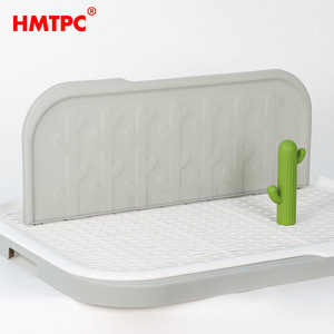 HMTPC Pet Toilet For Dogs 63x49x24cm <b>Waterproof</b> PP Training Aid With Grid Design And Back Panel - Product Image 3