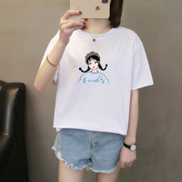 T-shirts personnalisés pour femmes en pur coton à manches courtes, nouvelle collection été, imprimé surdimensionné, polyvalents, décontractés, à demi-manches, tendance
