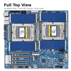Carte mère serveur Gigabyte MZ73-LM2 E-ATX nouvelle génération, double processeur AMD EPYC 9005 9004, DDR5 RDIMM, PCIe 5.0, intégrée pour les applications d'IA - Product Image 2