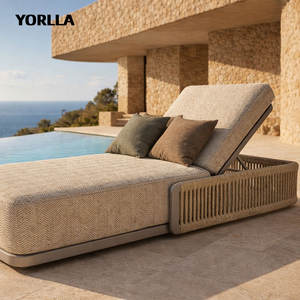 Chaise longue de piscine haut de gamme pour hôtel, mobilier de patio en tissu imperméable pour villa - Product Image 2