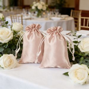 Bolsa de Satén de Seda Reciclable Personalizada al por Mayor con Cordón, Suave, con Logotipo Personalizado para Joyería, Regalo de Boda, Promoción, Bolsa Protectora contra el Polvo - Product Image 2