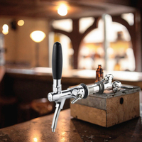 Robinet de bière à longue tige Homebrew Robinets de boisson à bière chromés réglables avec robinet de contrôle de débit