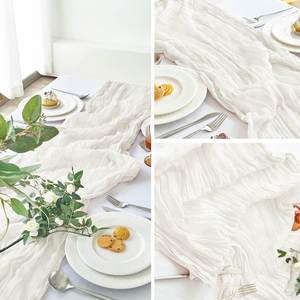 Chiffon de gaze blanc 13 pieds, décoration rustique de printemps et de Pâques, chemin de table en gaze lavande pour douche nuptiale - Product Image 3