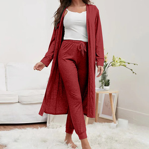 Pajamas Stretch Sunken Stripe Suspender Trousers Outerwear Gown <strong>Pyjamas</strong> Casual Contrast Color Warm Can Be Worn Outside - Product Image 6