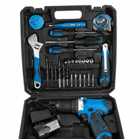 Kit combiné perceuse sans fil OEM 36 pièces, perceuse rechargeable au lithium-ion 12V avec 2 batteries, coffret d'outils pour la maison