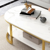 Arc Design nordique personnalisé salon pieds noirs métal pierre table basse moderne