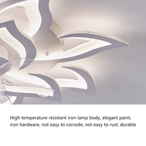 ไฟดอกไม้ LED อัจฉริยะทันสมัยพร้อมรีโมทคอนโทรล  พร้อมพัดลมเพดานปรับความสว่างได้ 6 ระดับ สำหรับห้องครัว ห้องนอน ห้องนั่งเล่น - Product Image 6