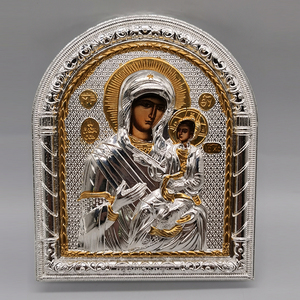Nouveau métal doré sur cadre métallique cadeaux de baptême décoration icône vierge <span class=keywords><strong>marie</strong></span> icône gothique icône Saint George Images - Product Image 6