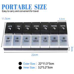 Usine grande capacité PP hebdomadaire pilule boîte de rangement 7 jours 2 fois par jour 14 compartiments AM.PM.mo rning <span class=keywords><strong>soir</strong></span>ée pilule organisateur boîte - Product Image 5