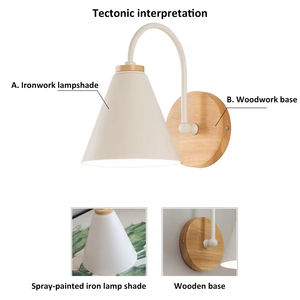 बेडरूम या लिविंग रूम के लिए आधुनिक नordic शैली लोहे की दीवार लैंप लाइट सोर्स ई 27 बेस छोटे आकार के रचनात्मक डिजाइन - Product Image 6