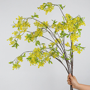 Flores Artificiales de Magnolia y <span class=keywords><strong>Sauce</strong></span> Nevada de Tacto Real para Decoración del Hogar, Arreglo Floral de Flores de Cerezo Colgantes para Bodas - Product Image 4