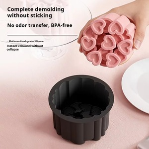 Molde de silicona para fondant, molde 3D de silicona, molde de silicona para barra de chocolate, moldes de silicona para decoración, moldes para pastel en forma de corazón de 4 y 8 pulgadas. - Product Image 5