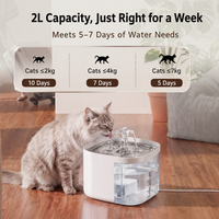 Fontaine à eau automatique pour animaux de compagnie de 2 L, entièrement amovible pour un nettoyage sans effort, idéale pour les chats et les chiens