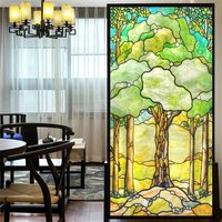Benutzer definierte Größe Fenster Film Glasmalerei Aufkleber Static Cling Frosted Privacy 3D-Druck Regenbogen Mosaik für Fenster tür Home Decor