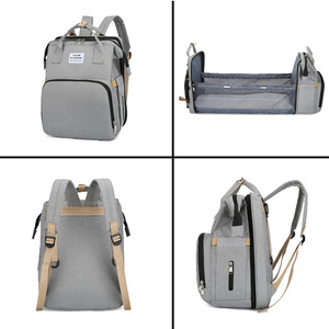 Borsa Multifunzionale Leggera <span class=keywords><strong>per</strong></span> Mamme, Lettino Pieghevole Portatile, <span class=keywords><strong>Zaino</strong></span> <span class=keywords><strong>per</strong></span> Neonati, Grande Capacità, Impermeabile, Doppia Tracolla - Product Image 5