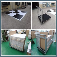 Plancher de danse portable personnalisé à motif parquet classique avec bordure en aluminium pour mariage de luxe