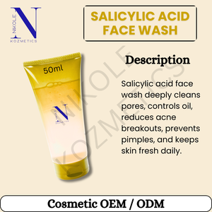 Nettoyant visage doux à l'acide salicylique – Nettoyant quotidien enrichi en BHA pour peaux grasses et mixtes ODM/OEM - Product Image 2