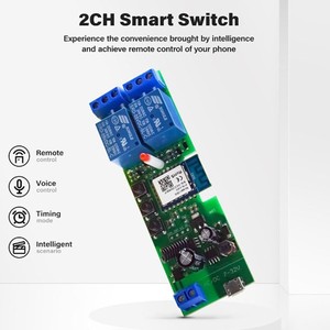Interruptor Inteligente Tuya, Módulo de Relé WIFI de 2 Canales, Control Inalámbrico RF433, 12V 24V, Compatible con Smart Life, Alexa, <span class=keywords><strong>Asistente</strong></span> de <span class=keywords><strong>Google</strong></span> - Product Image 2