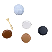 Marqueur de balle de golf magnétique vierge en cuir PU artificiel, marqueur de position personnalisé avec logo, accessoire de balle de golf pour cadeaux de golfeurs