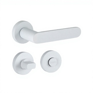 Poignée de porte intérieure moderne en acier inoxydable pour salle de bain, design contemporain de luxe avec serrure, installation facile, ambidextre - Product Image 2