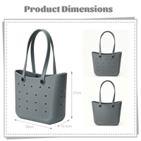 Sac fourre-tout polyvalent en EVA résistant à l'eau, grande capacité, couleur unie, durable, prêt pour la plage toute saison, tendance