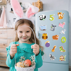 Jouets DIY pour enfants garçons, autocollants magnétiques créatifs en forme de voiture de transport mignonne de dessin animé pour réfrigérateur - Product Image 4