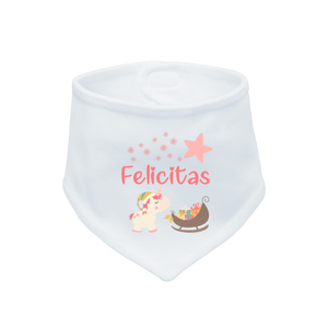 Bavaglino per neonati con nome Festa Unicorno (Ragazza) - Product Image 1