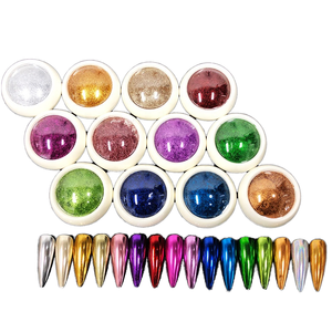 Poudre <span class=keywords><strong>miroir</strong></span> chromée pour nail art <span class=keywords><strong>effet</strong></span> caméléon ultra brillant 19 couleurs, pigment <span class=keywords><strong>effet</strong></span> <span class=keywords><strong>miroir</strong></span> magique métallique pour ongles en gel UV - Product Image 1