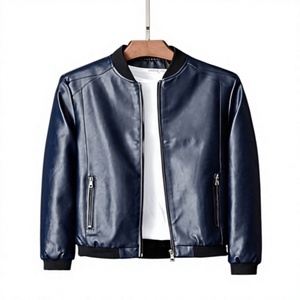 Veste moto unisexe noire en polyester/coton, col montant, fermeture éclair, coupe ajustée, style hiver, imperméable, coupe-vent, réversible - Product Image 3